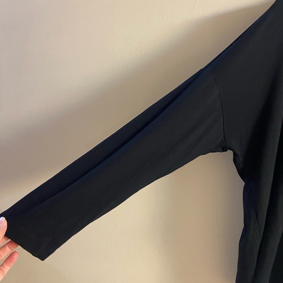 Eileen Fisher black funnel neck tunic top 2X - Picture 6 of 8